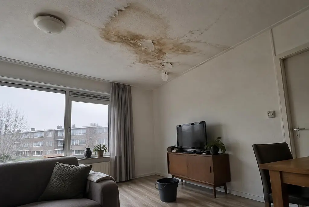 Lekdetectie Opheusden – vochtplek op het plafond onder een badkamer